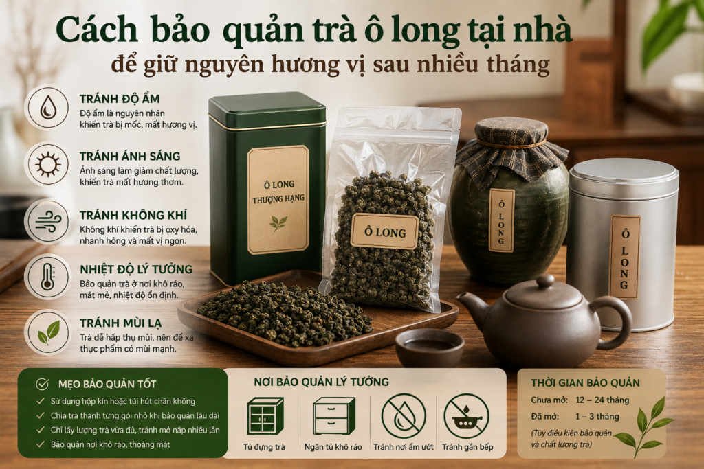 Cách bảo quản trà ô long tại nhà